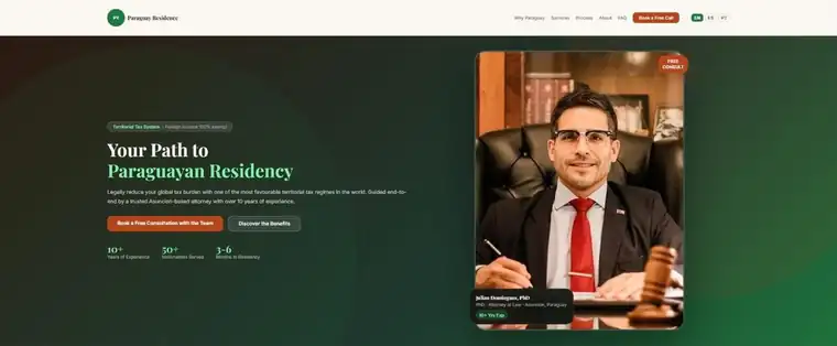 Julian Dominguez Law website home page